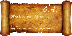 Ofenbecher Alma névjegykártya